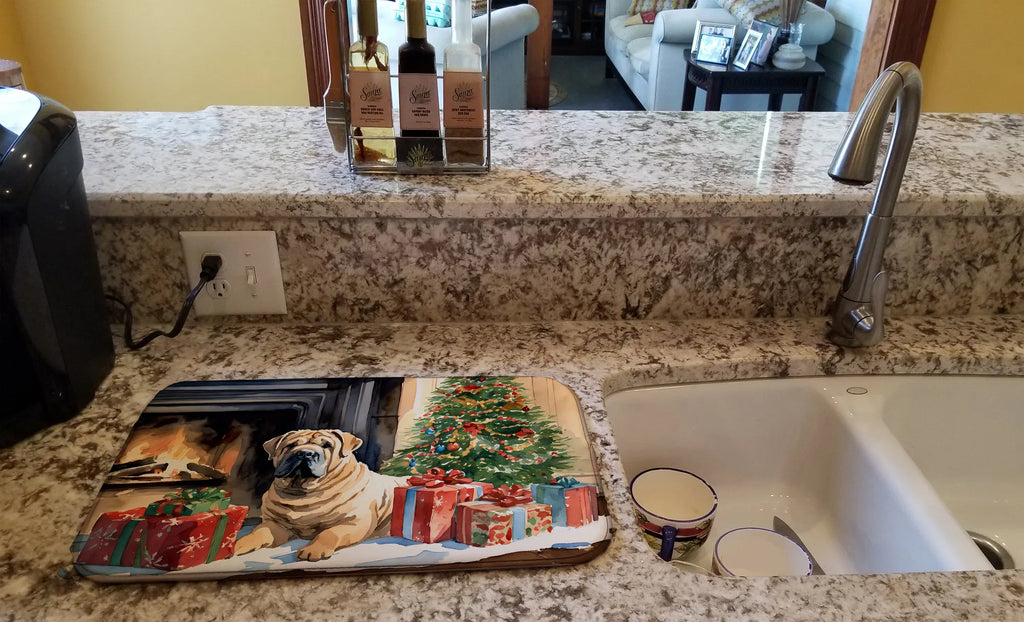 Shar Pei Cozy Christmas Dish Drying Mat Absorbent Dish Drying Mat Pad for - Image 3