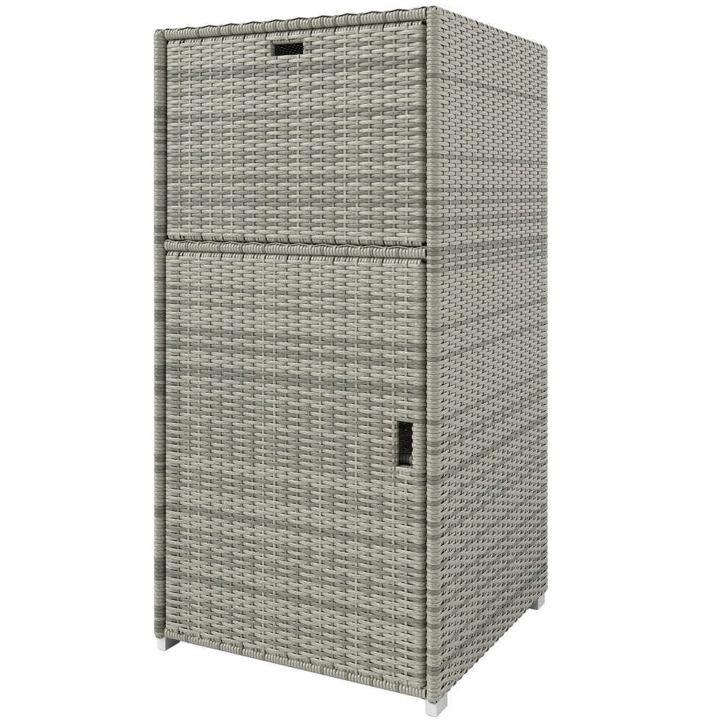 Outdoor Towel Rack For Pool W Drawer & Cabinet Gray - Image 2
