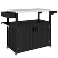 mobile outdoor bar cart with stainless steel top product view 1
