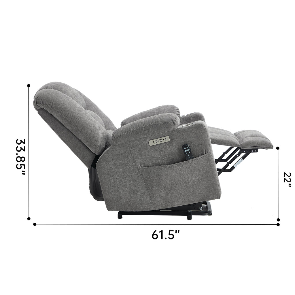 Power Lift Recliner Chair with Massage and Heat for Elderly Overstuffed Wide - Image 5