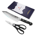 2 Piece Chef's Knife And Kitchen Shears Set Stainless Steel Slicing Knife Gift Set