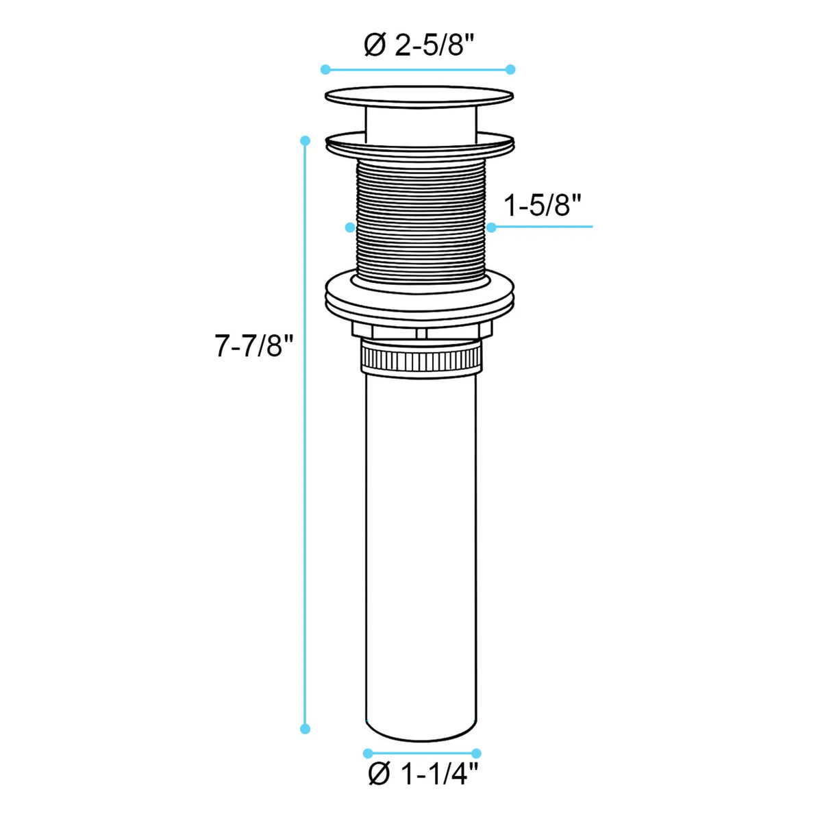 Bathroom Sink Drain without Overflow Vessel Sink Lavatory Vanity Pop Up Drain - Image 2