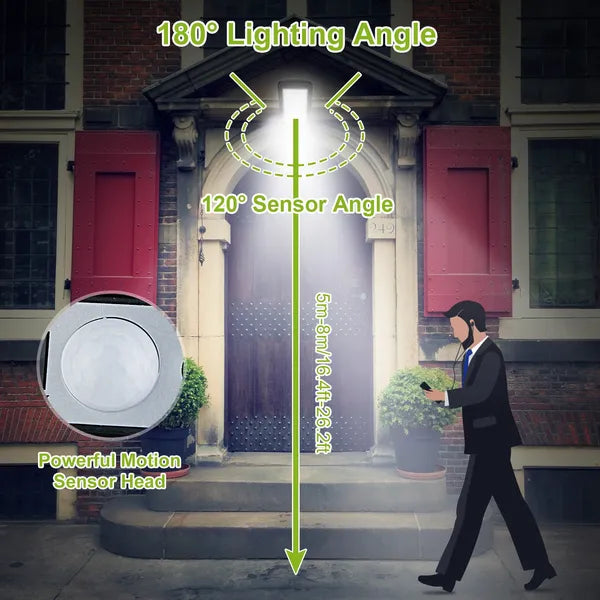 Solar Powered Wall Lights Outdoor 100LED Beads Motion Sensor Lamp IP65