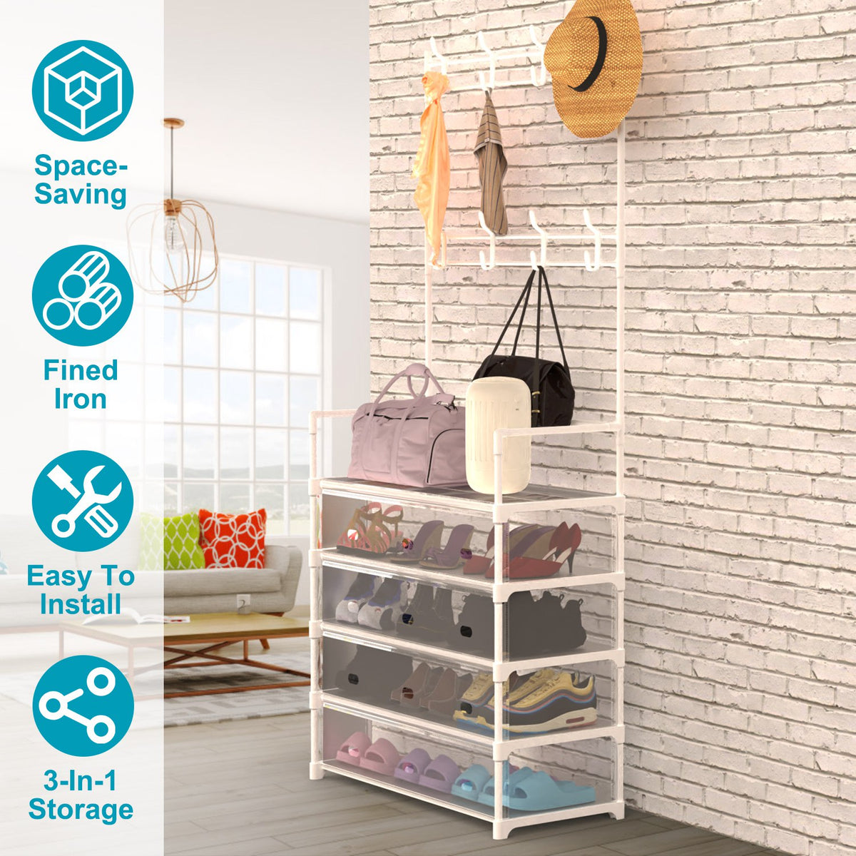 5-Tier Shoe and Coat Rack Organizer