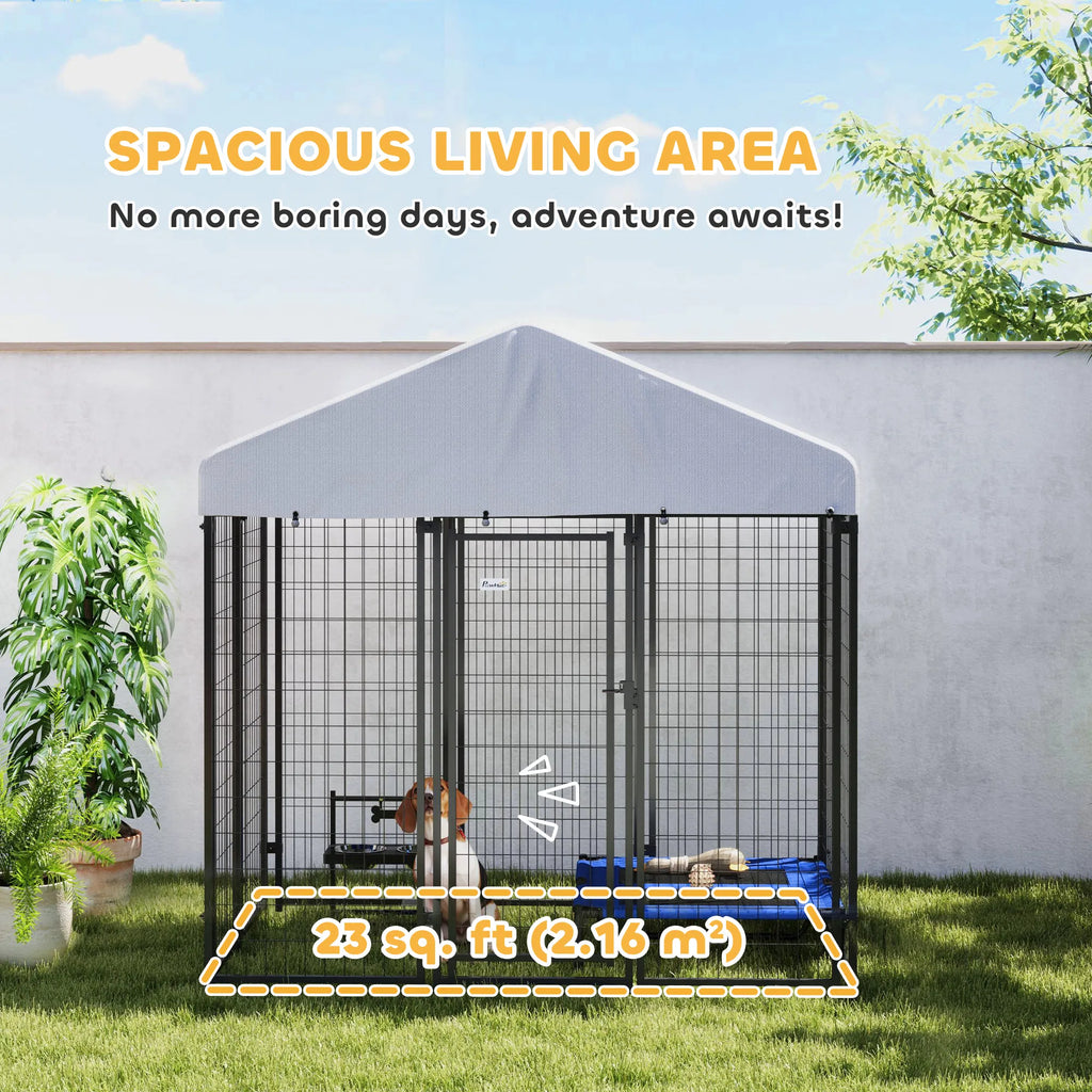 Outdoor Dog Kennel with Waterproof UV Resistant Cover 6 x 4 x 6 ft - Image 5