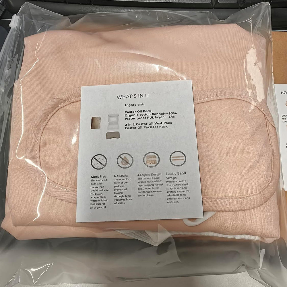 castor oil vest pack wrap dimensions and features