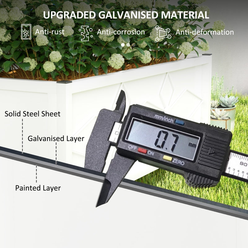 Outdoor Planter Box Galvanized Raised Garden Bed With Trellis For Climbing Vines - Image 2