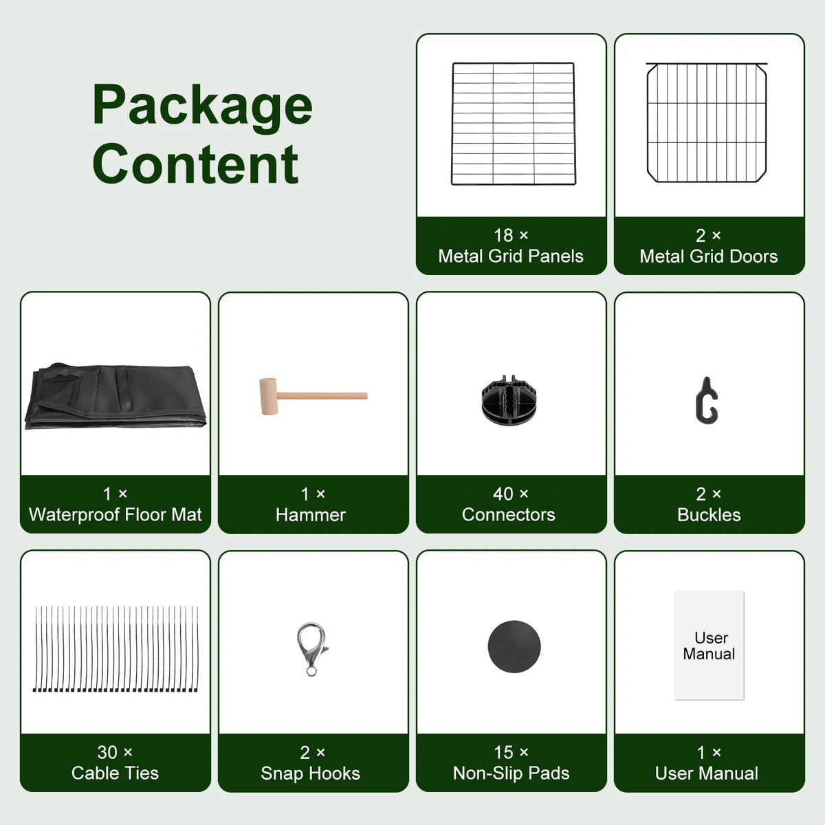 47x24x12" Guinea Pig Cage Small Animal Playpen DIY Metal Pet Enclosure with 20 - Image 4