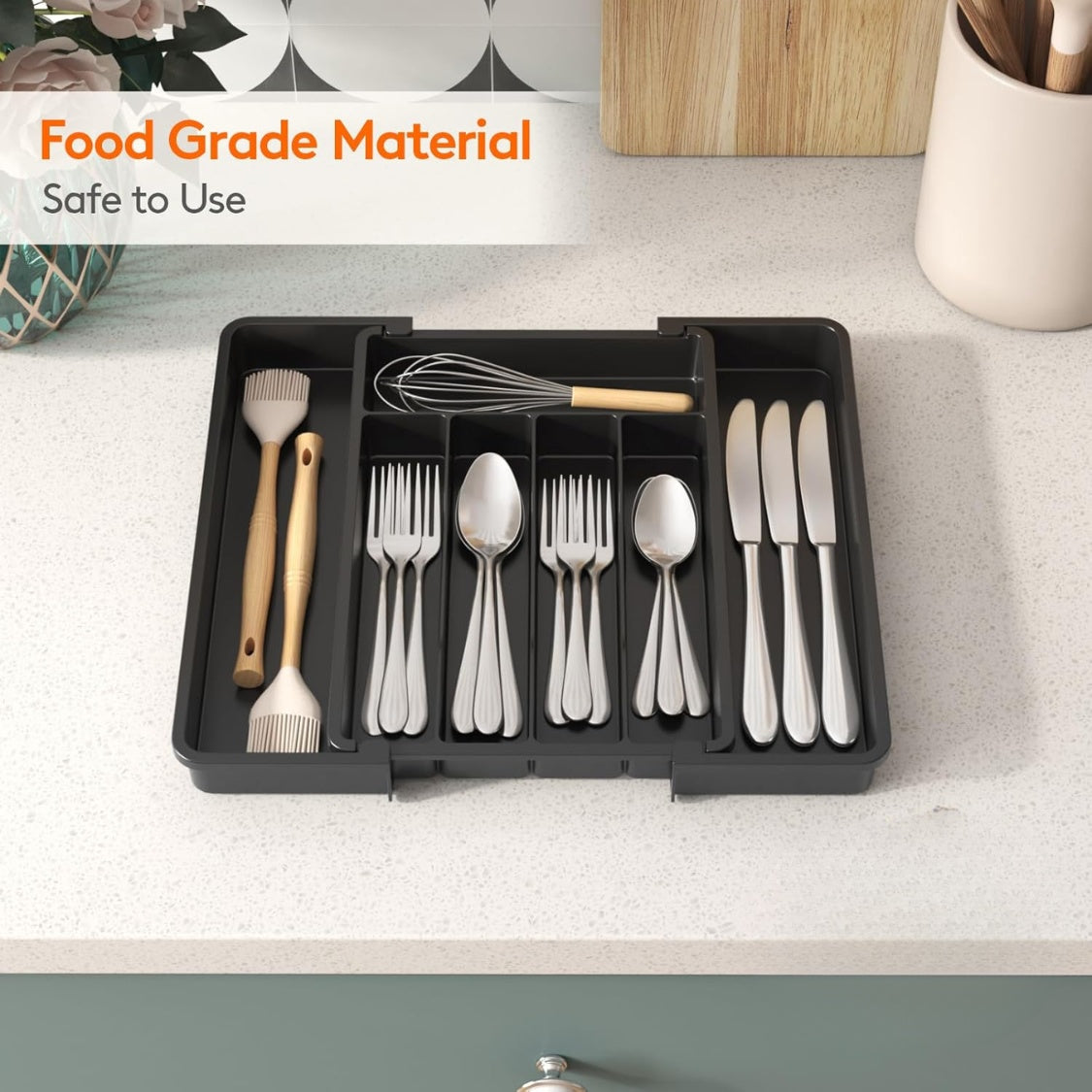 Expandable Silverware Organizer Utensil Tray For Kitchen Drawer - Dimensions and Specifications