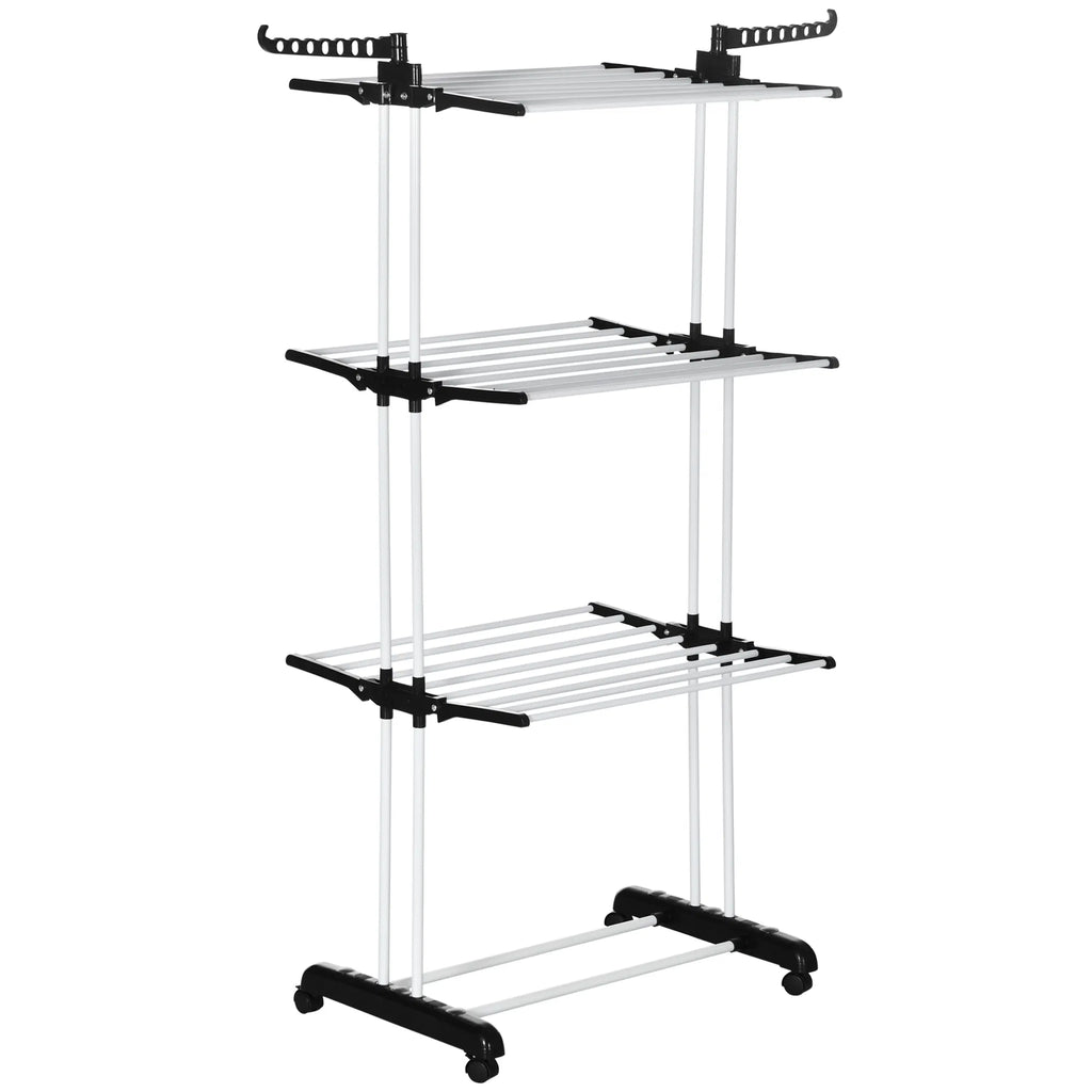 Foldable Clothes Drying Rack 4 Tier Steel Laundry Rack for Drying Clothes with - Image 3