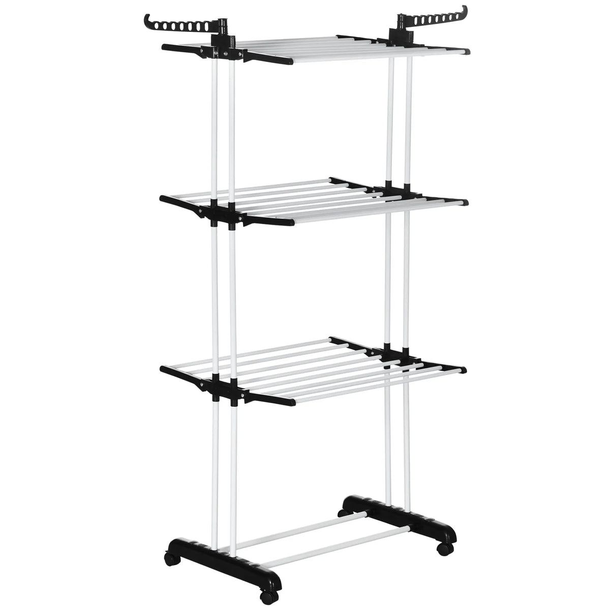 Foldable Clothes Drying Rack 4 Tier Steel Laundry Rack for Drying Clothes with - Image 3