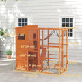 76" Catio Outdoor Cat Enclosure with Cat Condo Jumping Platforms Ladder