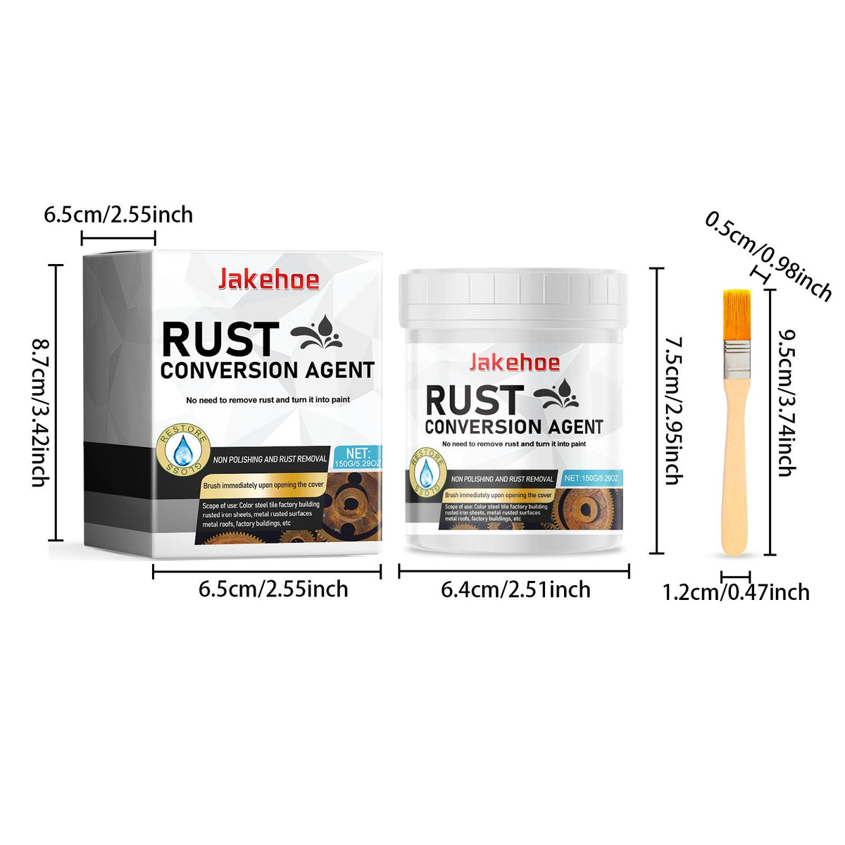 JAKEHOE Metal Rust Converter Paste Kit 1set Kit - Image 5