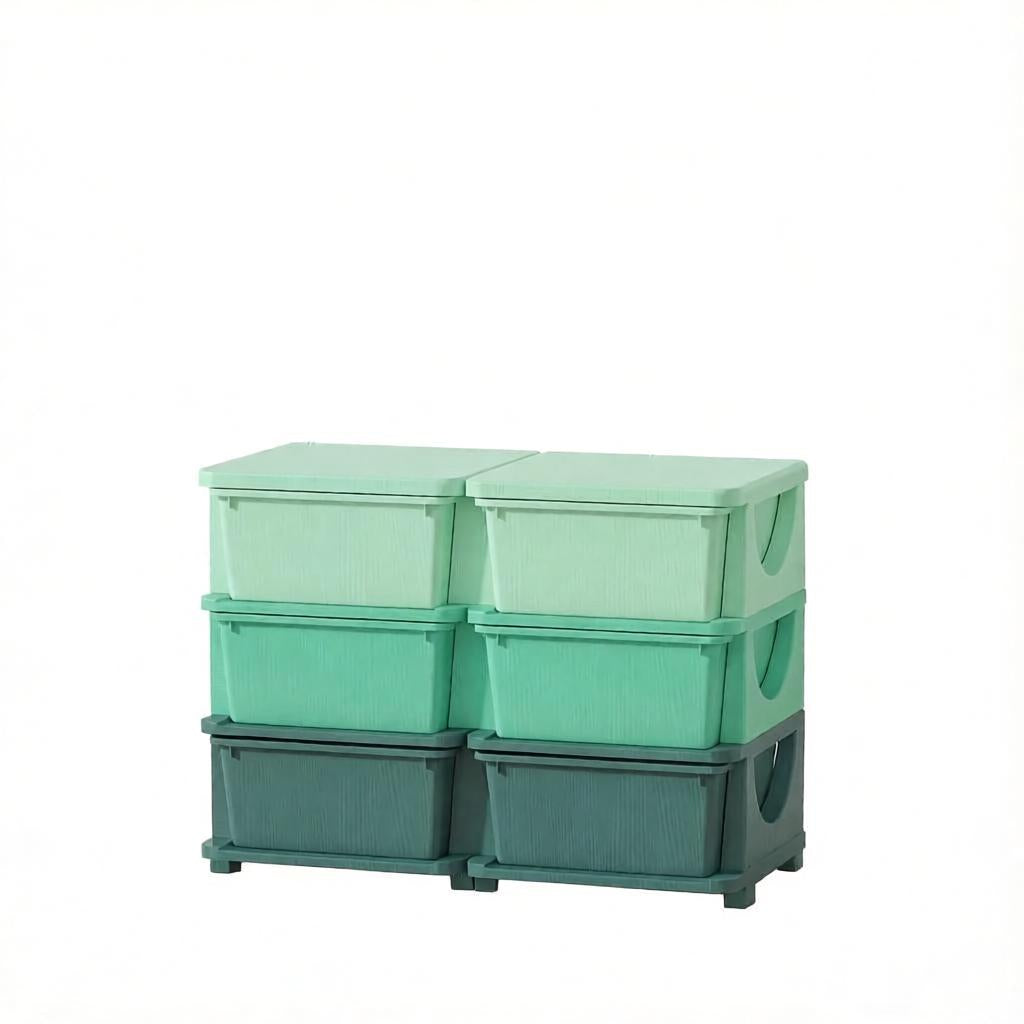 6-Drawer Storage Organizer Top Surface and Tiered Structure