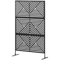 Decorative Metal Outdoor Plant Trellis Screen with Stand Rhombus Pattern (Black) - Additional Product View Plant Trellis Screen