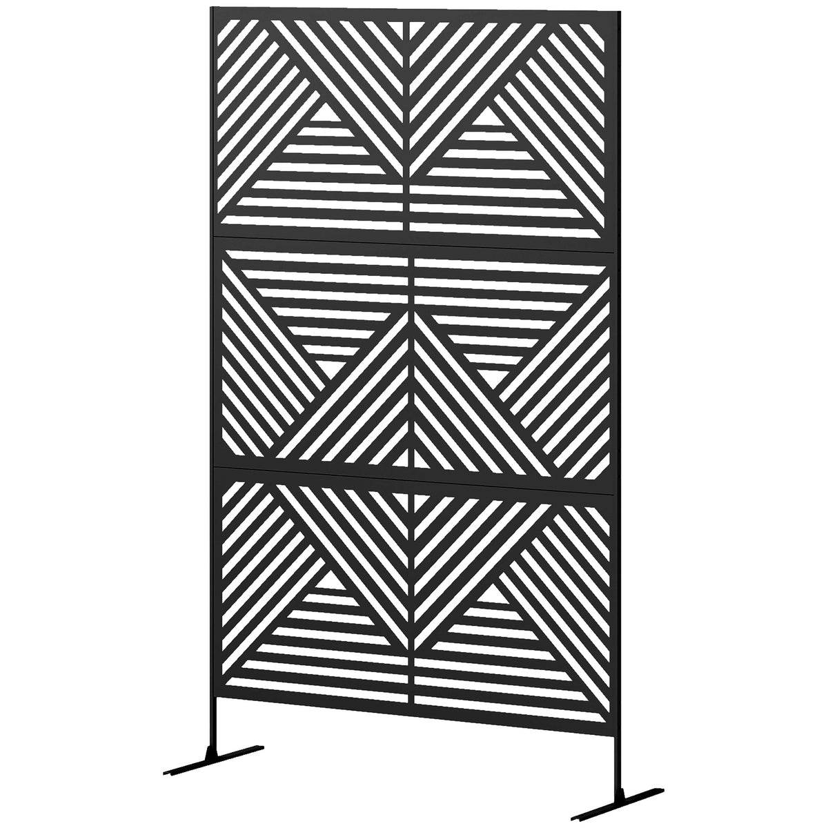 Decorative Metal Outdoor Plant Trellis Screen with Stand Rhombus Pattern (Black) - Additional Product View Plant Trellis Screen