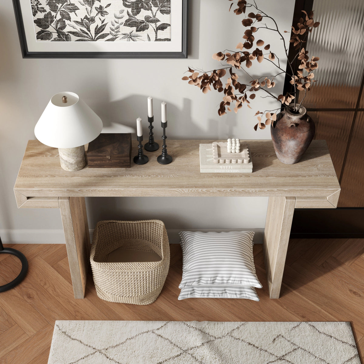 60-Inch Rustic Farmhouse Console Table