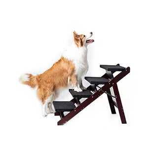 wooden dog stairs steps foldable packaging and components