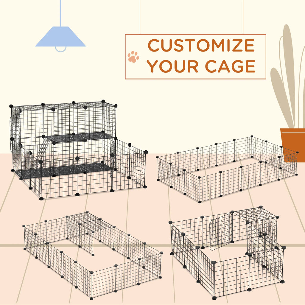 Small Animal Cage Rabbit Cage with Door Guinea Pig Playpen Small Animal Fence - Image 3