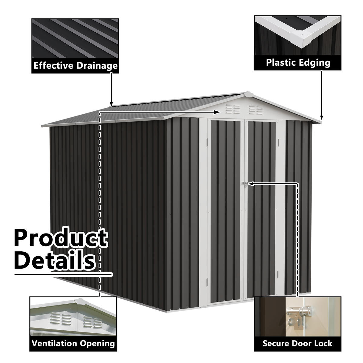 6x9 Outdoor Metal Storage Shed