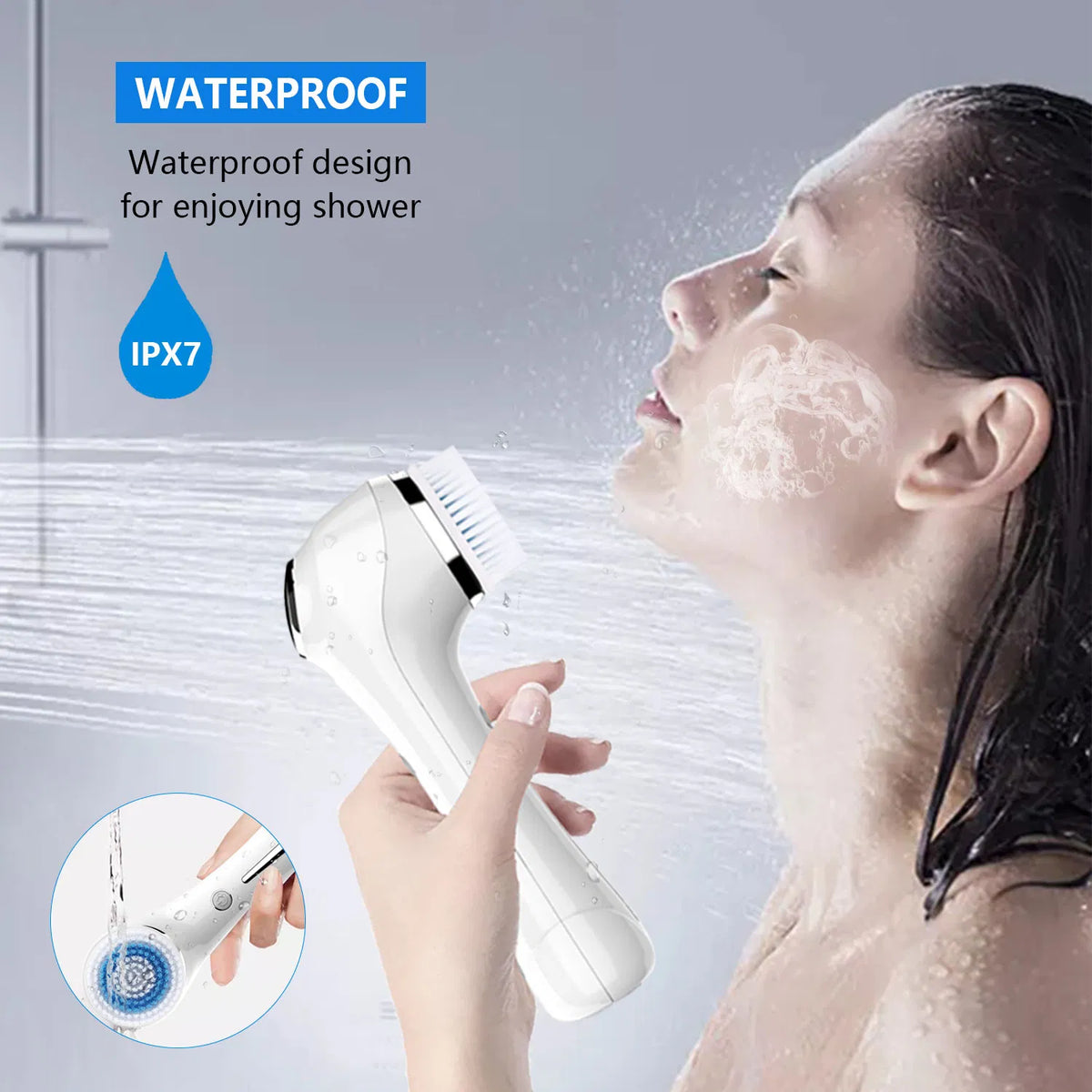 Facial Cleansing Brush Brush for Exfoliating IPX7 Waterproof 3 in 1 for - Image 2