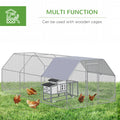Chicken Run Galvanized Large Metal Chicken Coop Cage Walk in Enclosure
