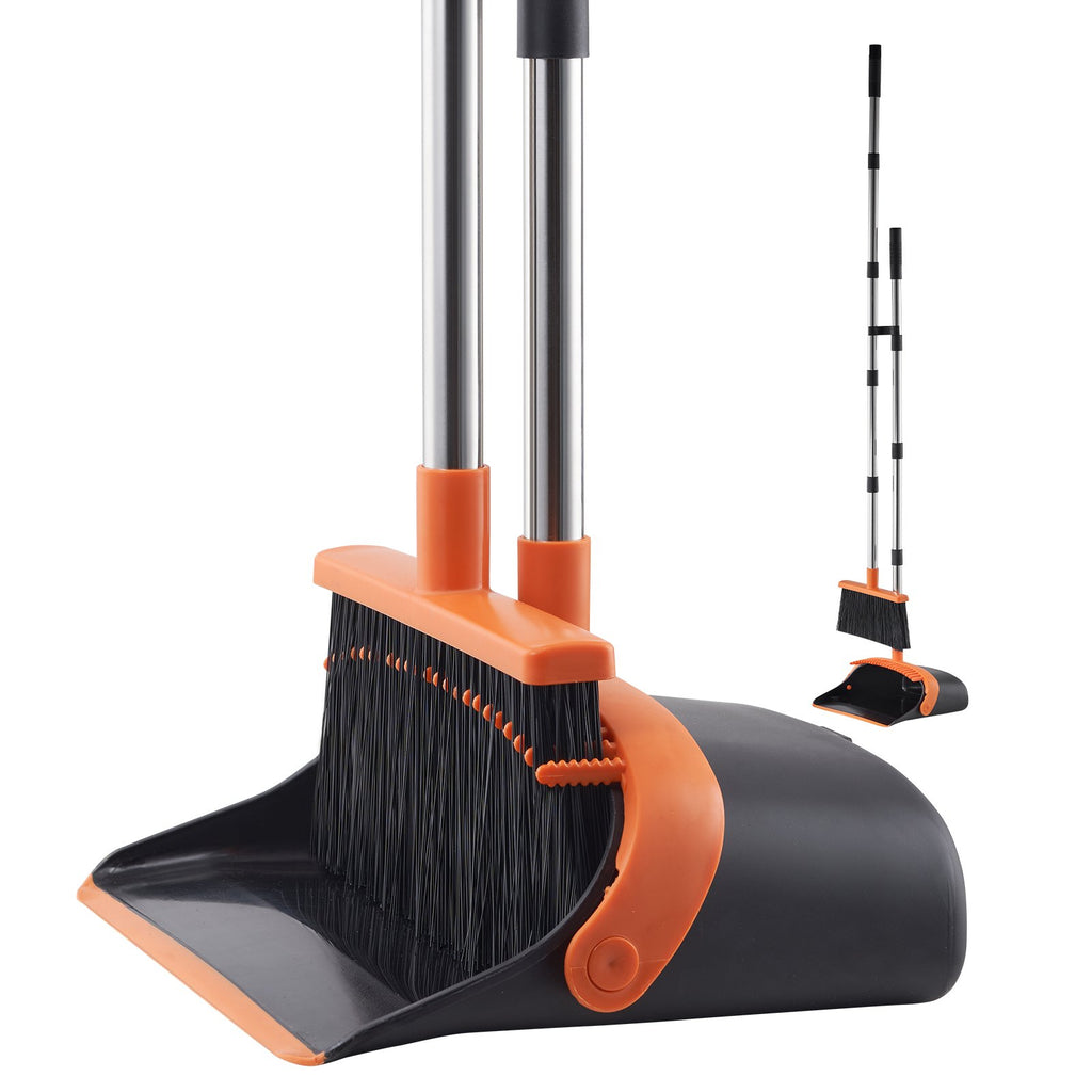 Broom And Dustpan Set Heavy Duty Dustpan And Broom Combo With Self Cleaning - Image 4