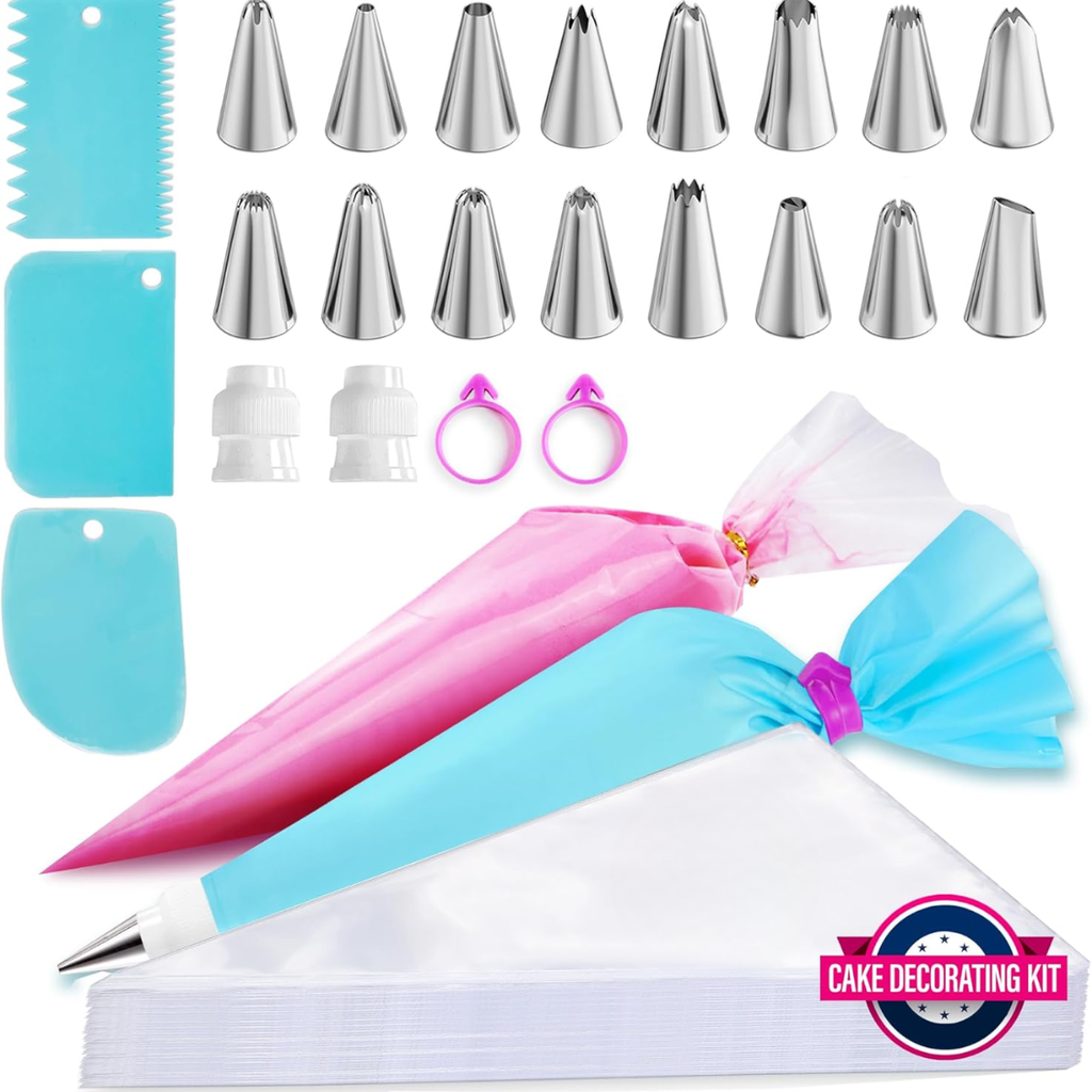 Piping Bags And Tips Set 11.8 Inch 100 Anti Burst Piping Bags 124 Pcs Cake - Image 4