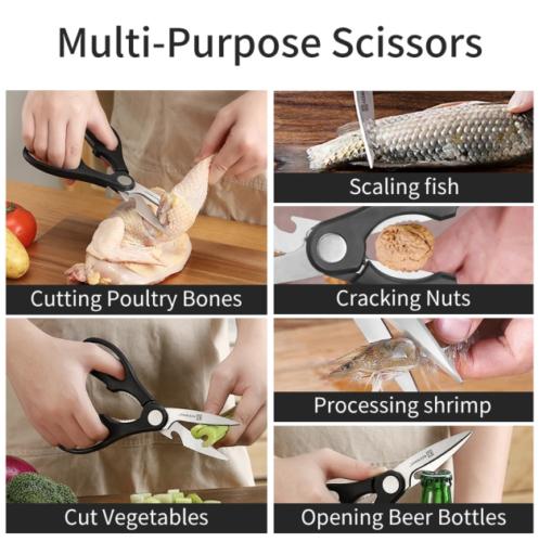 2 Piece Chef's Knife And Kitchen Shears Set Stainless Steel Slicing Knife Gift Set - Image 5