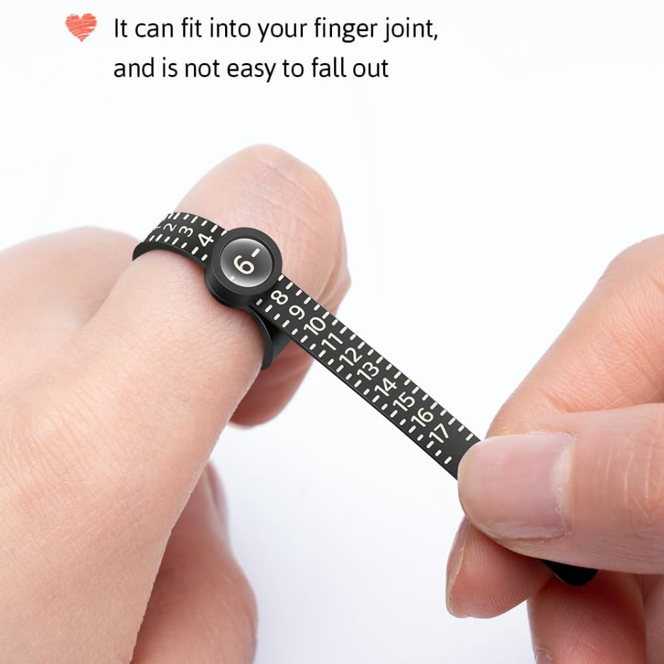 Ring Sizer Measuring Tool With Magnifier Clear And Intuitive Reading Plastic - Image 5