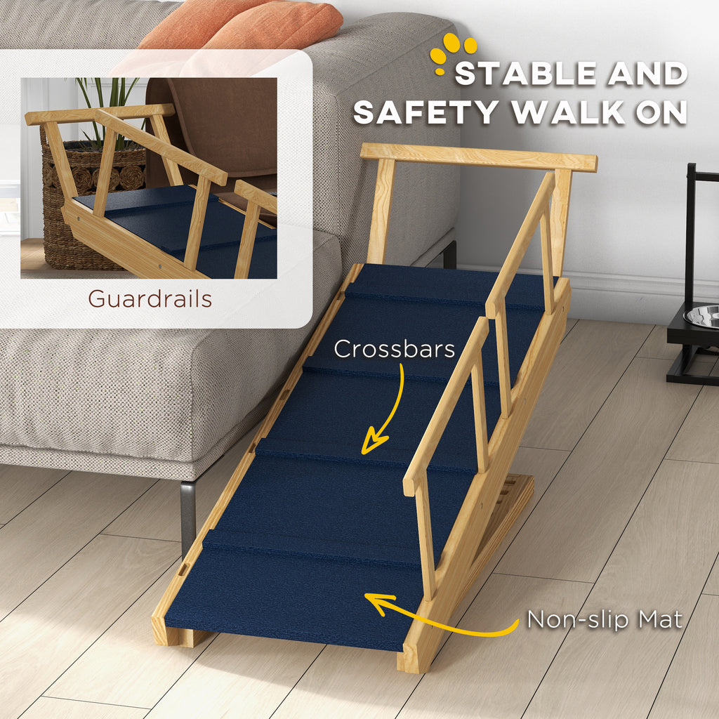 Dog Ramp Adjustable Height Pet Steps Foldable Dog Stairs with Non slip Mat - Image 5