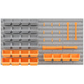 44 PCS Wall Mounted Pegboard Tool Organizer Rack Kit With Various Sized Storage