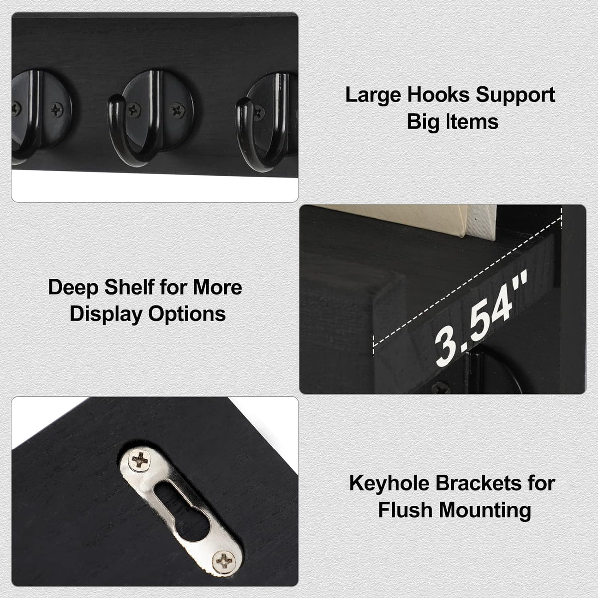 wall-mounted key holder with mail sorter shelf entryway use