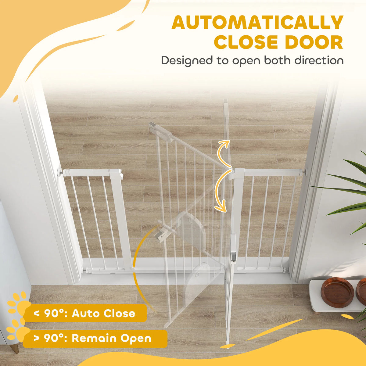 30" 52" Extra Wide Pet Gate Barrier with Small Door 35"H Dog Gate with Safety