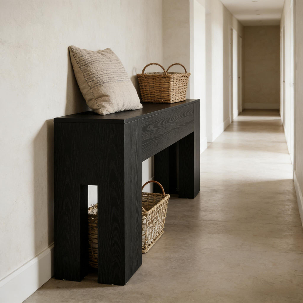 Rustic Wooden Foyer Console Table