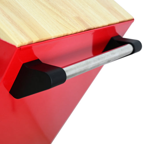 9 DRAWERS MULTIFUNCTIONAL TOOL CART WITH WHEELS AND WOODEN TOP - Image 6