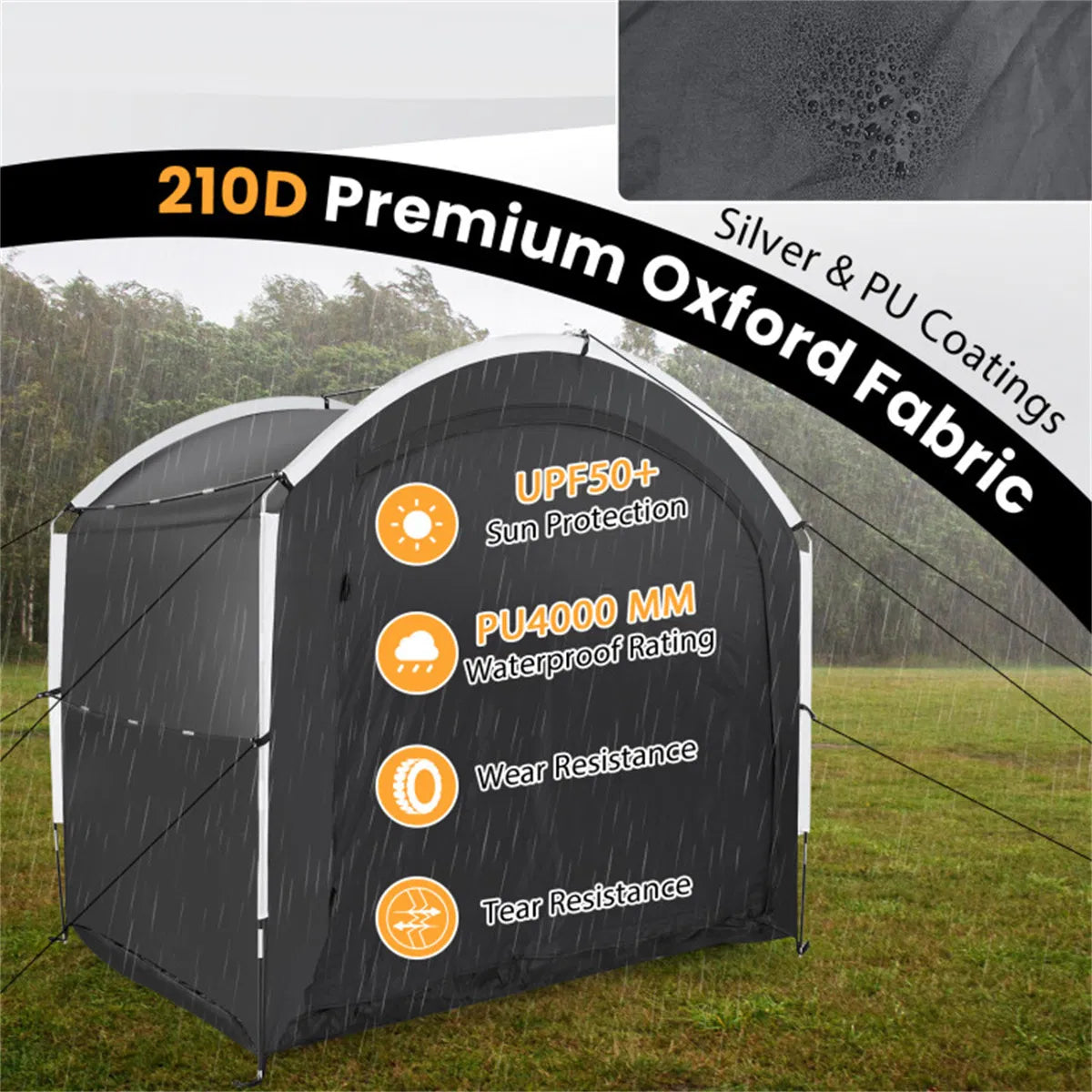 7.2x5.1ft outdoor bike and utility storage tent product view 4