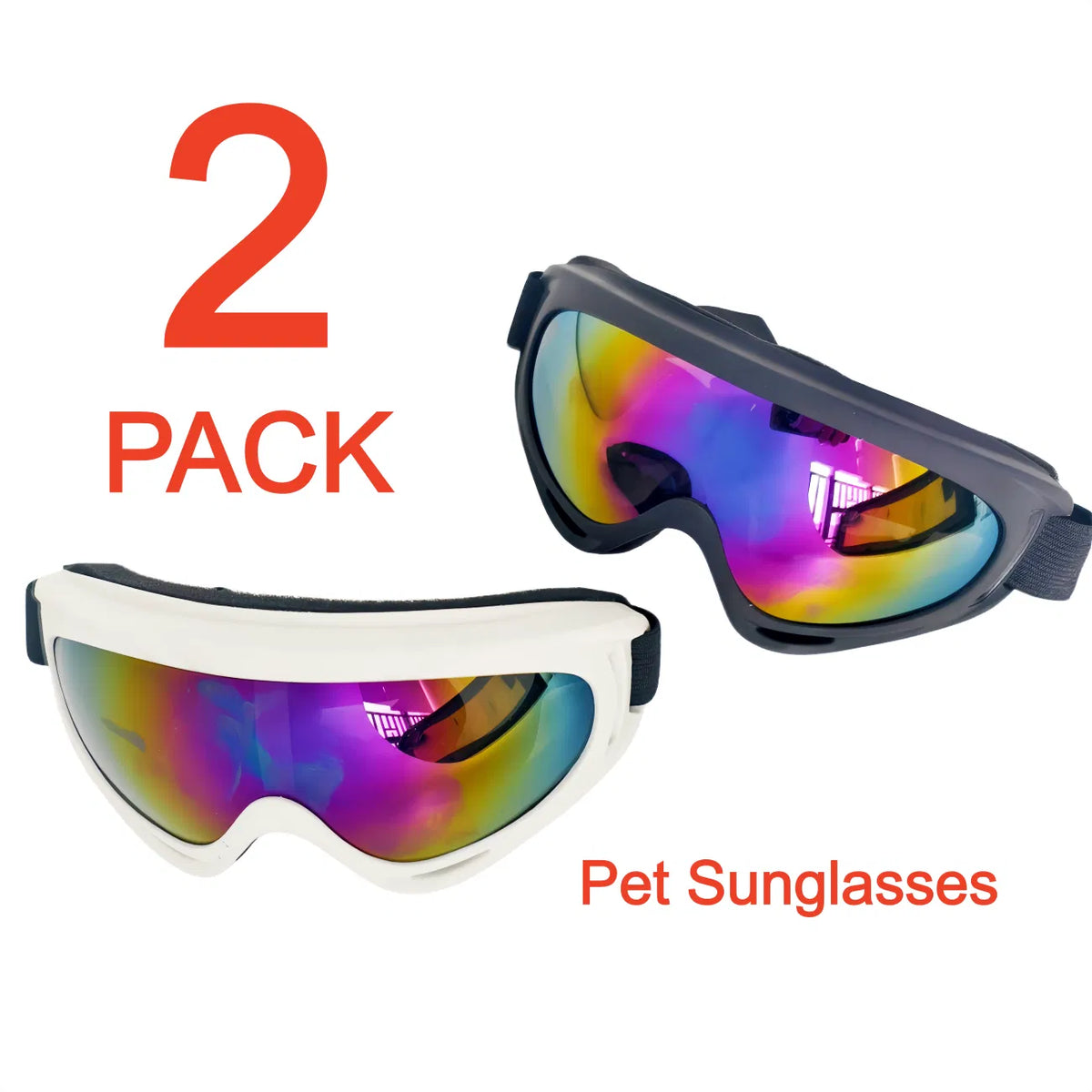 2 Pack Pet Protection Dog Sunglasses Pet Goggles Windproof Eye Wear Adjustable
