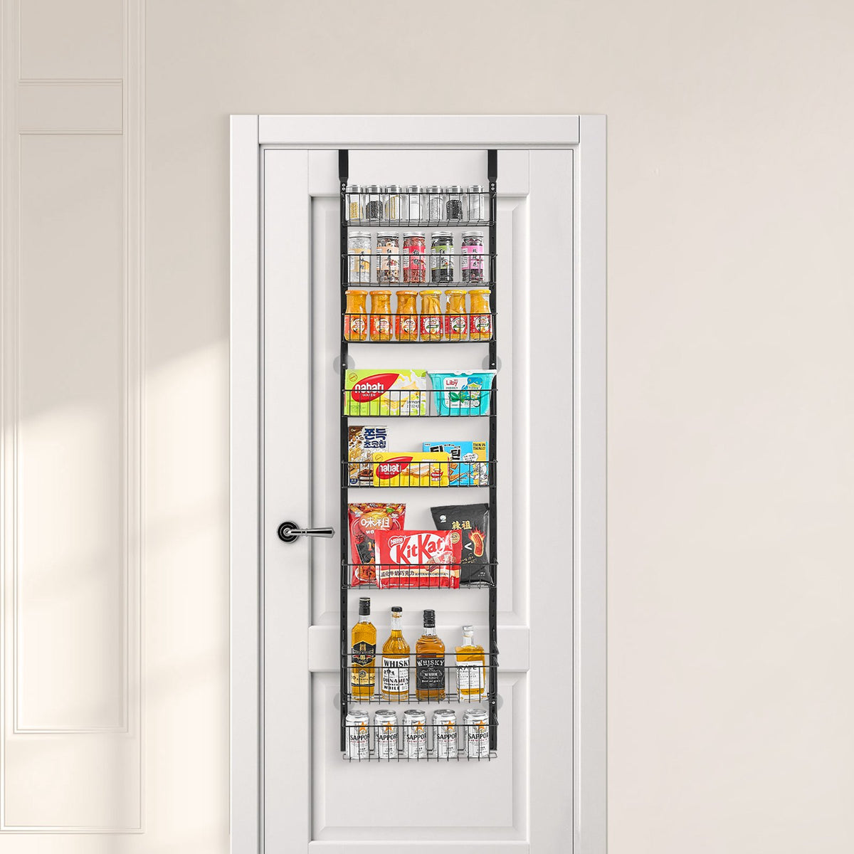 8-tier over the door pantry in use lifestyle