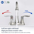 Bathroom Faucet Brushed Nickel with Pop up Drain & Supply Hoses Two Handle 360