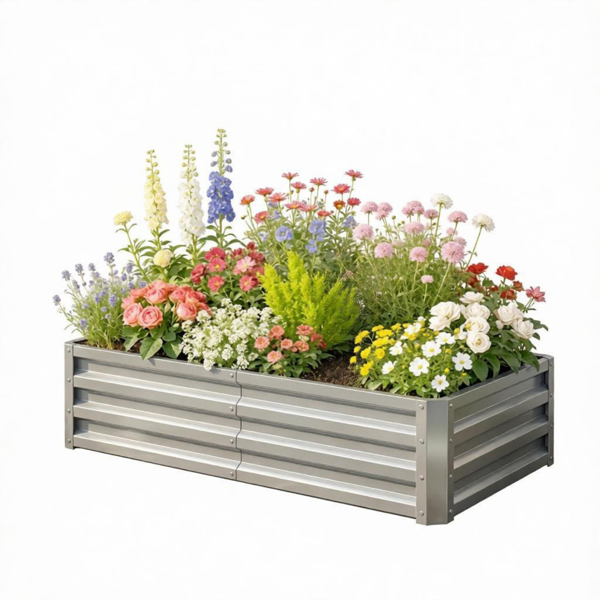 4inch X 2inch X 1inch Galvanized Raised Garden Bed For Patio Herb Gardening - Image 3