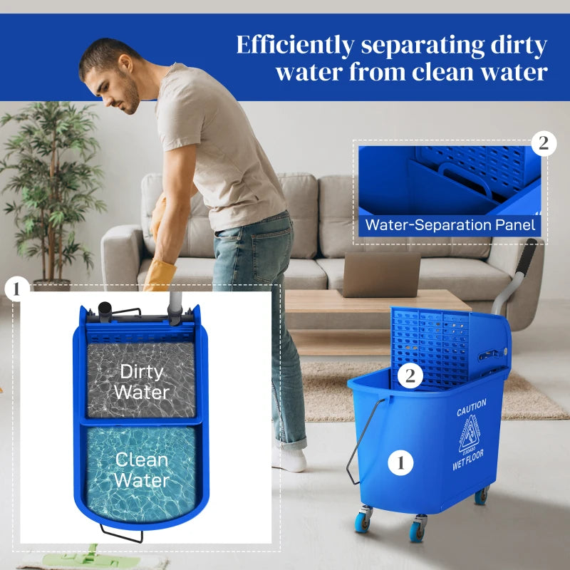 Compact Mop Bucket With Wringer On Wheels For Floor Cleaning 21 Quart - Image 8