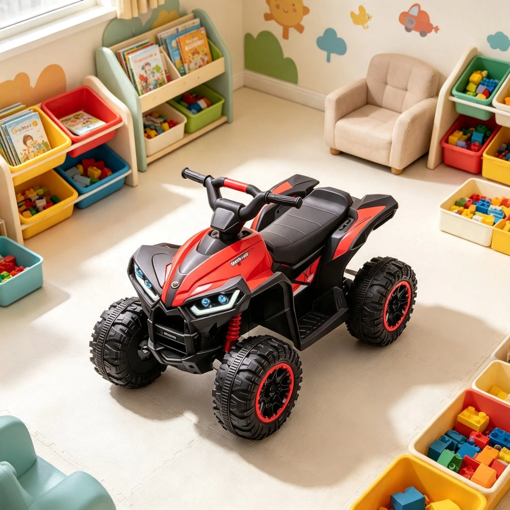 Red 12V Kids Electric ATV Quad Car with Forward/Reverse Music for 3+ Years Old - Image 4