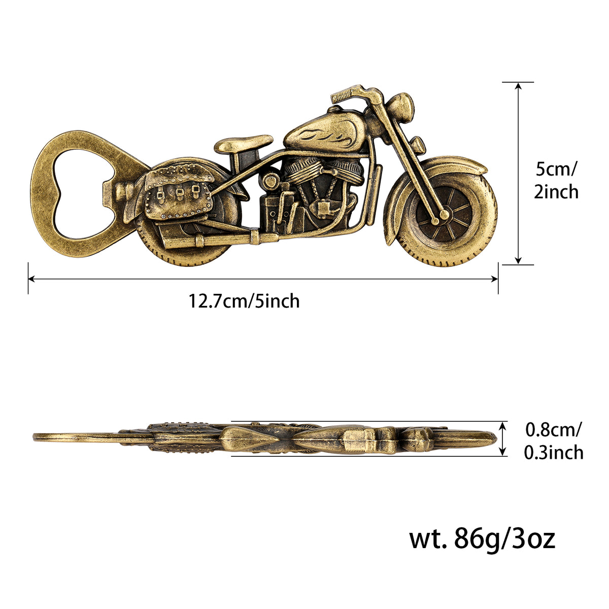 Old Style Motorcycle Beer Bottle Opener Black Gift Box With Greeting Card - Image 4