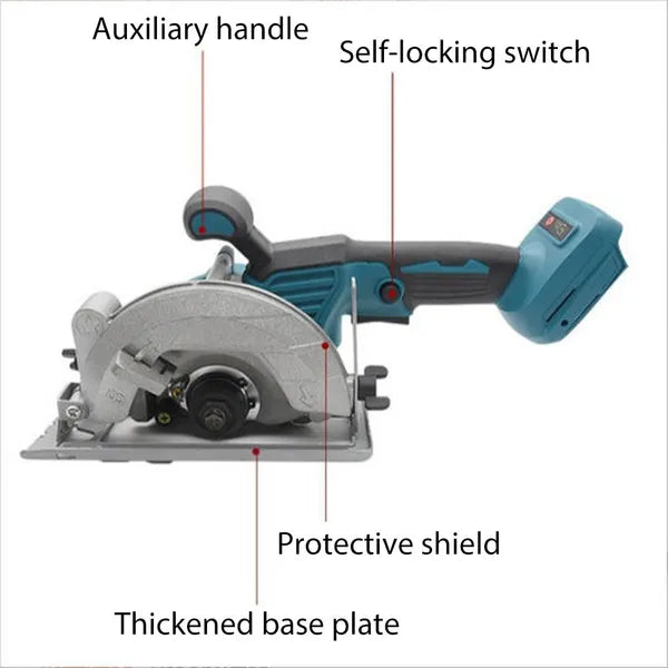 Battery Hand Circular Saw 125mm Compatible With Makita 18V Cordless Brushless Saw DE - Image 4