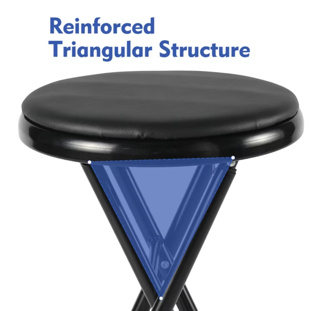Vinyl Upholstered Folding Bar Stool Black 2 Pack Maximum Of 5 Orders Per Address - Image 3