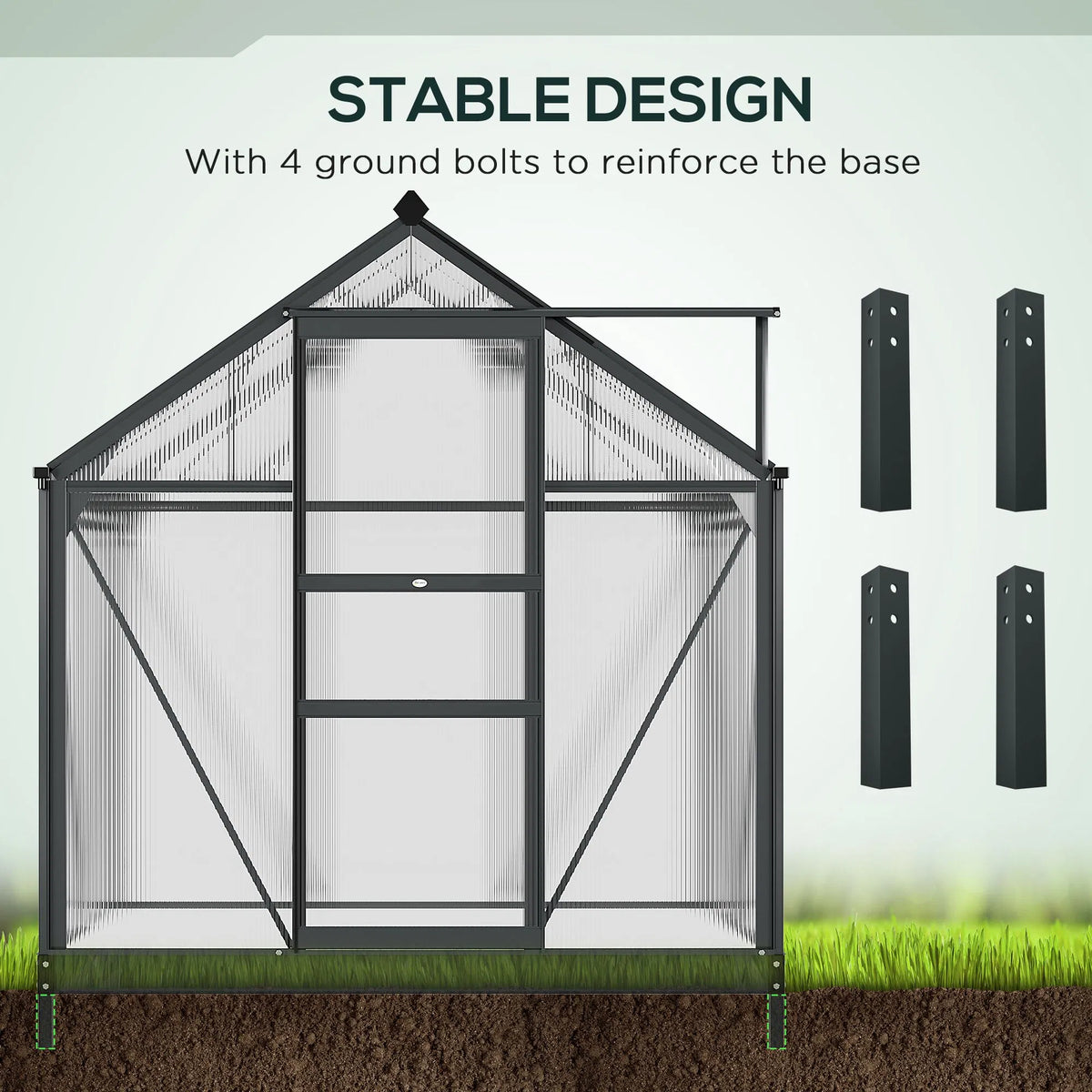 Greenhouse Garden Green House Outdoor Greenhouse Kit PC Board with Sliding