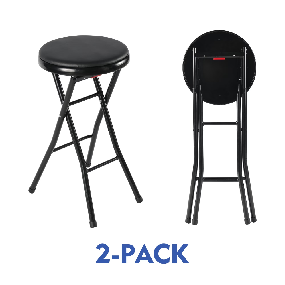 Vinyl Upholstered Folding Bar Stool Black 2 Pack Maximum Of 5 Orders Per Address - Image 4