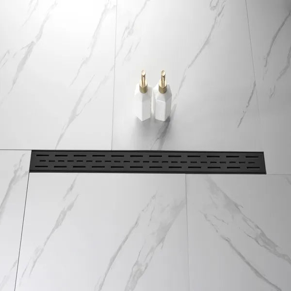 36 Inch Linear Shower Drain with Removable Brick Patterned Grate Cover 304 - Image 2