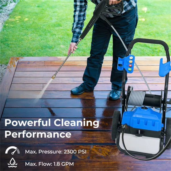 2300 PSI 1.8 GPM electric high pressure cleaning machine with wheels - Image 5